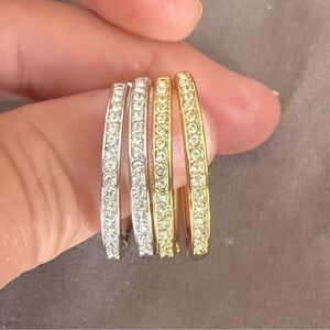 Pair of 18k Gold Plated 25mm Hoop Earrings with Swarovski Crystals